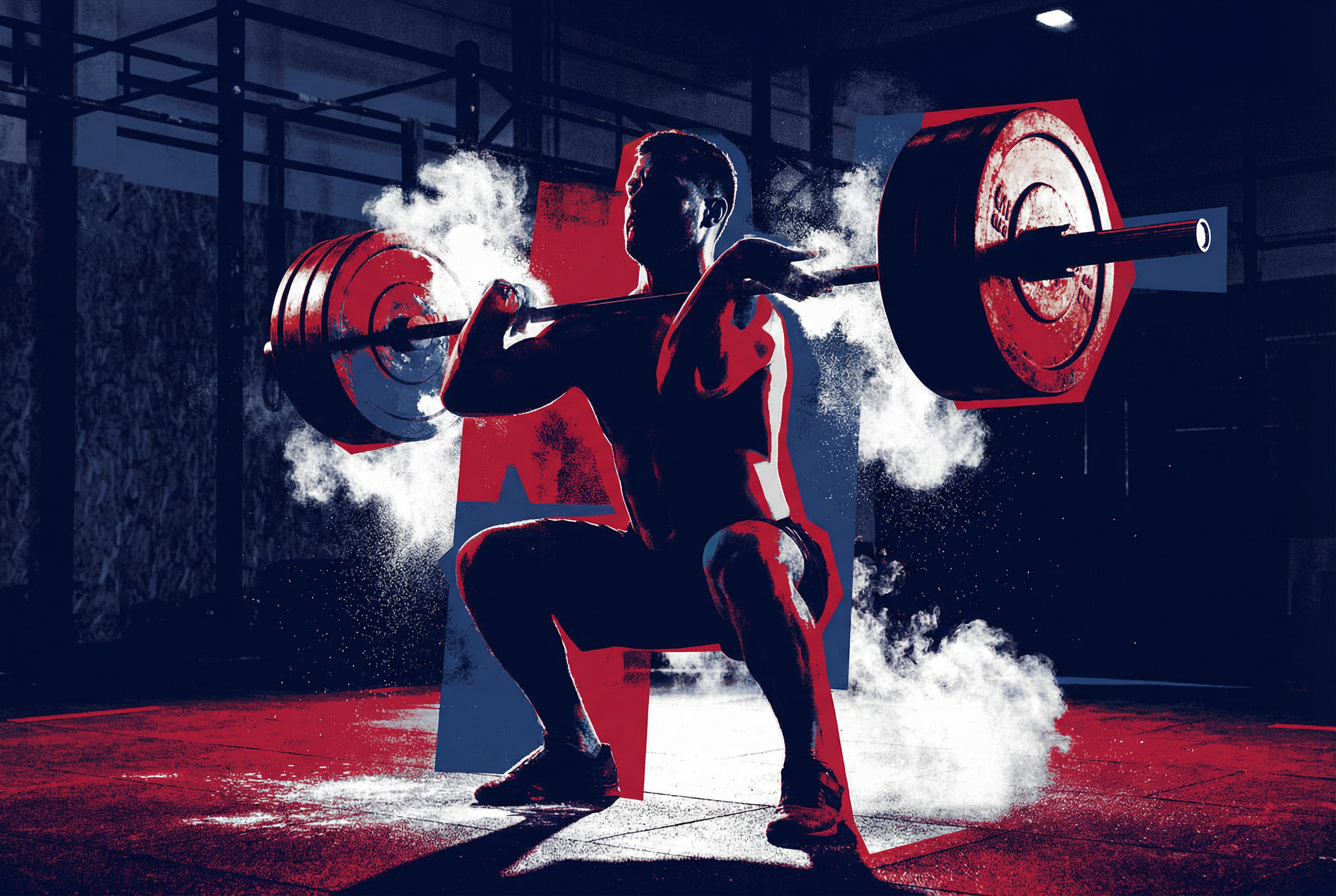 Athlete performing a squat clean